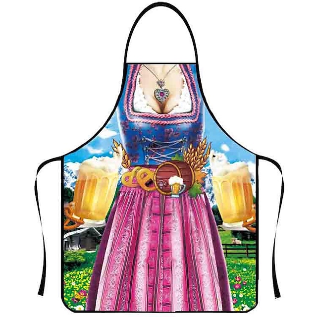  Couples Oktoberfest Apron Couples Cooking Aprons German Party Costume for BBQ Baking Chef Kitchen Gifts Halloween Carnival