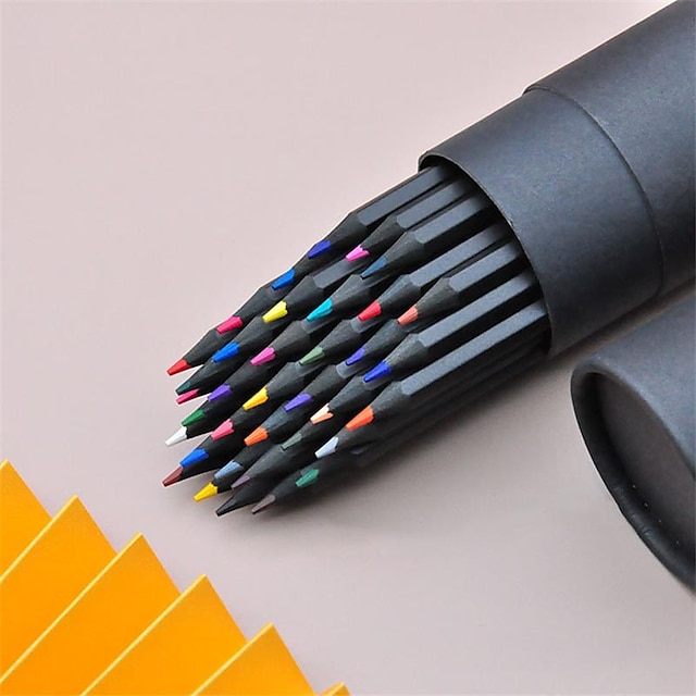  36 cores lápis de cor a óleo lápis de cor de madeira não tóxico cor vibrante sem quebra desenho de cor esboçar artista adulto ou crianças presente