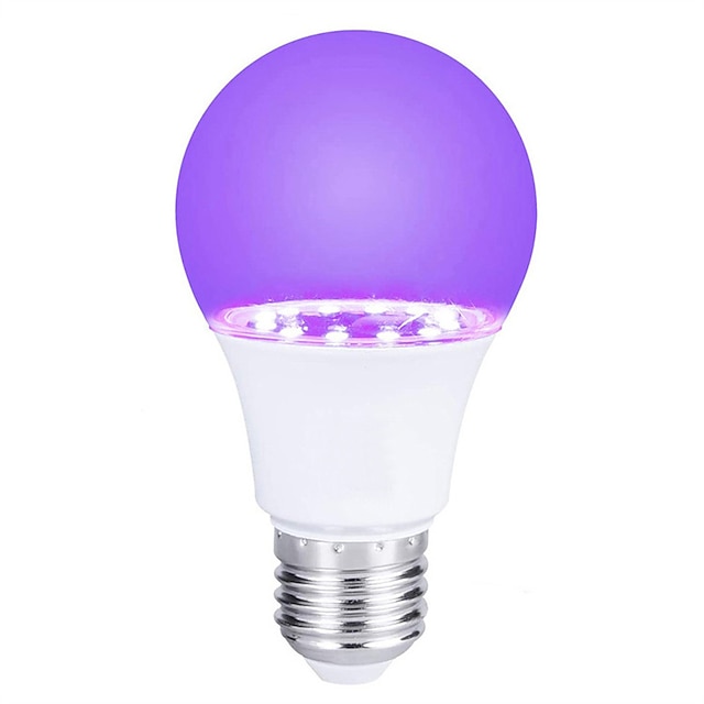  UV Purple Light Bulb 385-400nm 9W Plastic Wrapped Aluminum Screw Mouth Halloween Party Ghost House Fluorescent Atmosphere Decoration