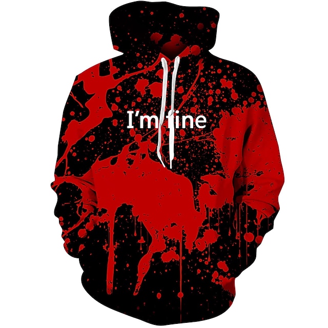  Halloween Hoodie I'm Fine Hoodies for Men Women 3D Print Graphic Sweatshirts Pullover Cool Funny Novelty Hoody Hooded With Pockets