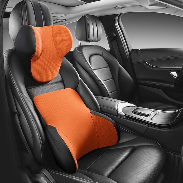  mémoire coton cou oreiller siège de voiture oreiller soutien auto lombaire coussin confortable et respirant appui-tête de voiture soutien lombaire