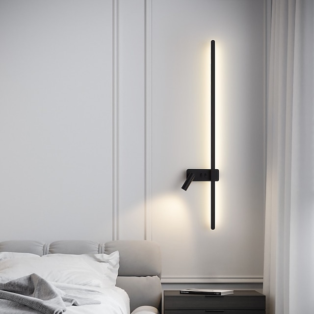  lightinthebox luminária de parede led 2 luzes internas Aplique de parede de 60/90 cm luminária de parede led de acrílico luminária de parede longa para varanda adequada para sala de estar branco