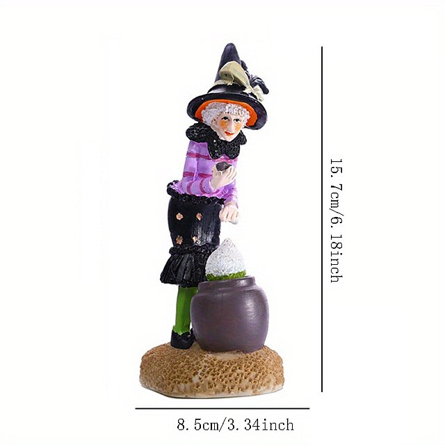  Strega di Halloween bambola figurine in resina ornamento da tavolo decorazione casa ufficio ragazzi ragazze festa di compleanno regalo da collezione