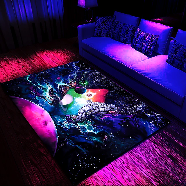 Tree of Life Blacklight Rug Carpet Floor Mat UV Reactive Glow in the ...