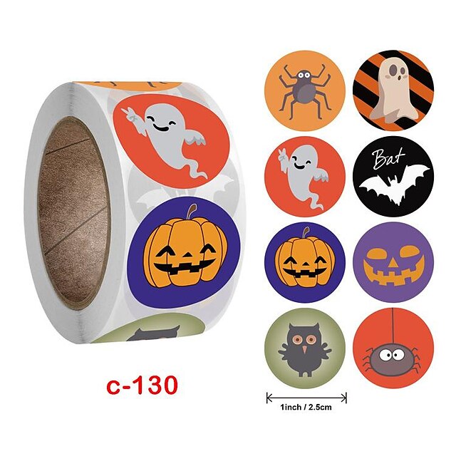  ハロウィンロールステッカーハロウィンクリスマスホリデーデコレーションギフトシリーズ自己粘着ステッカーラベル