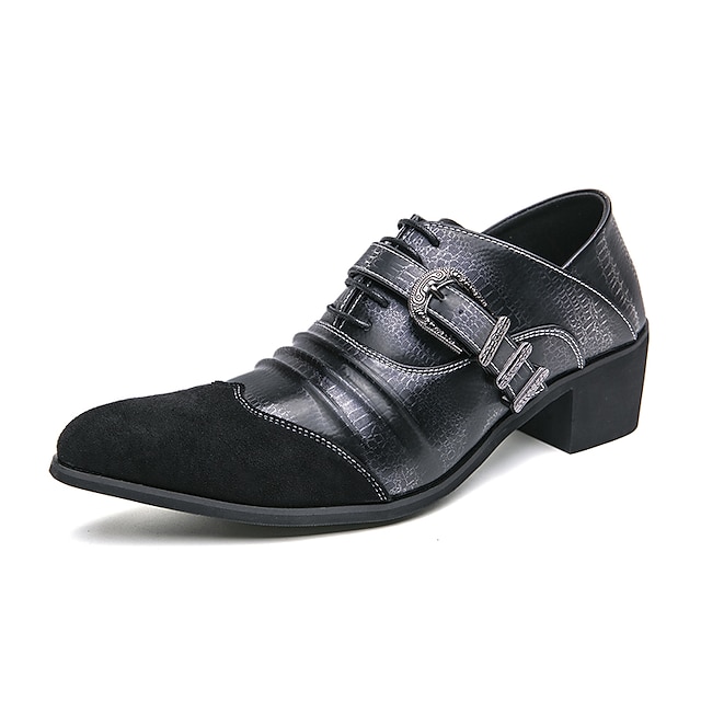  Homme Oxfords Chaussures derby Grandes Tailles Mocassins en cuir Entreprise Décontractées du quotidien Polyuréthane Respirable Confortable Lacet Noir Gris Hiver