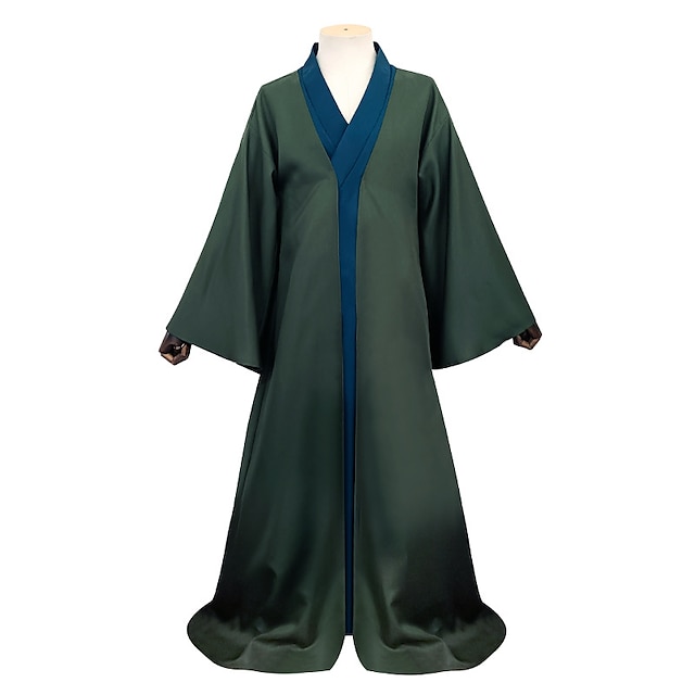 Lord Voldemort Cosplay Costume Outfits Men's Movie Cosplay Cosplay Dark Green Halloween Carnival Masquerade Coat Cloak