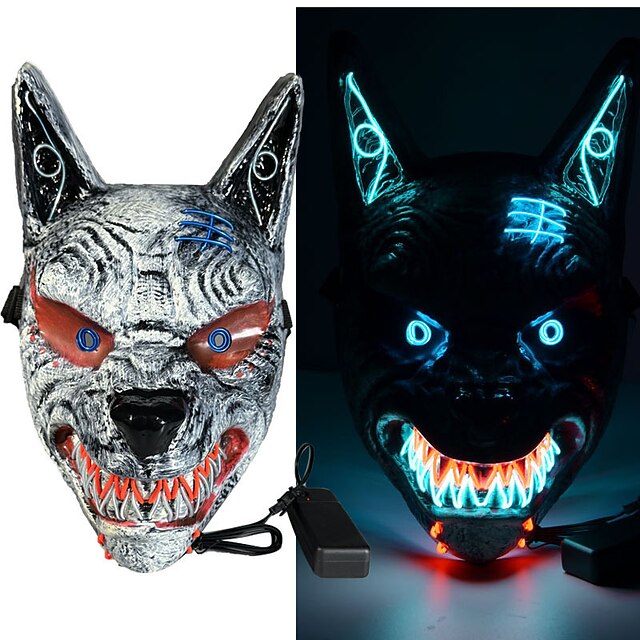 Halloween Wolf Head Mask Anime Demon LED Halloween Scary Wolf Mask For Costume Party 20