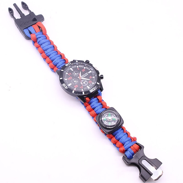  6-in-1 Survival Bracelet: Compass, Paracord, Rescue Rope, First Aid, and More - Perfect for Camping & Safety!