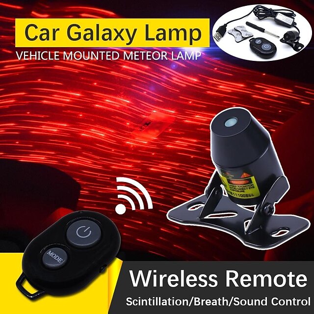 USB Car Ceiling Star Projector Light LED Atmosphere Projector Armrest