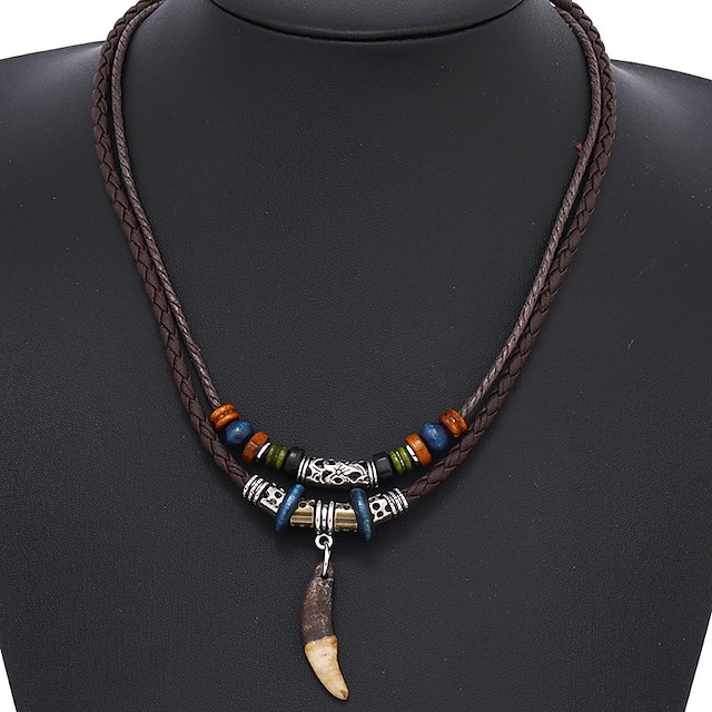 1PC Layered Necklace For Men's Women's Street Gift Daily Alloy Braided 6