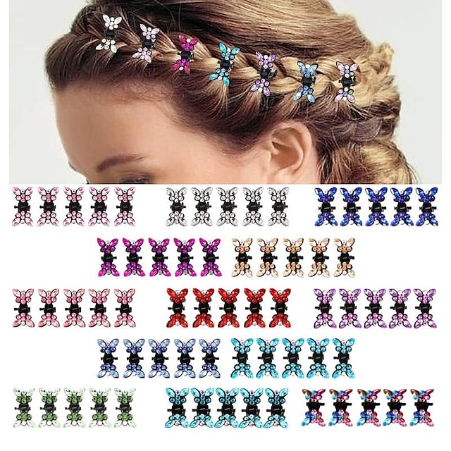  12 kpl söpöjä perhosten hiusklipsiä - luovia prinsessakoristeisia hiusasusteita naisille ja tytöille