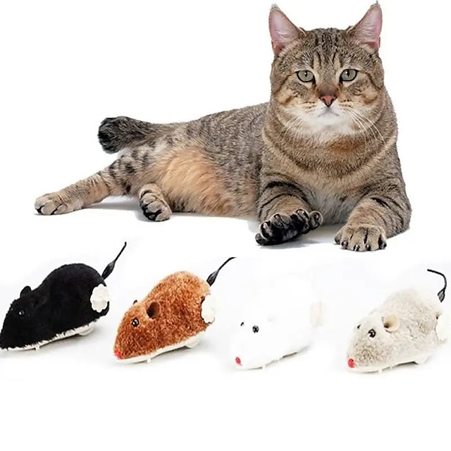  Interactive Cat Toy 1pc Wind-Up Plush Mouse - Stimulate Your Cat's Natural Instincts!