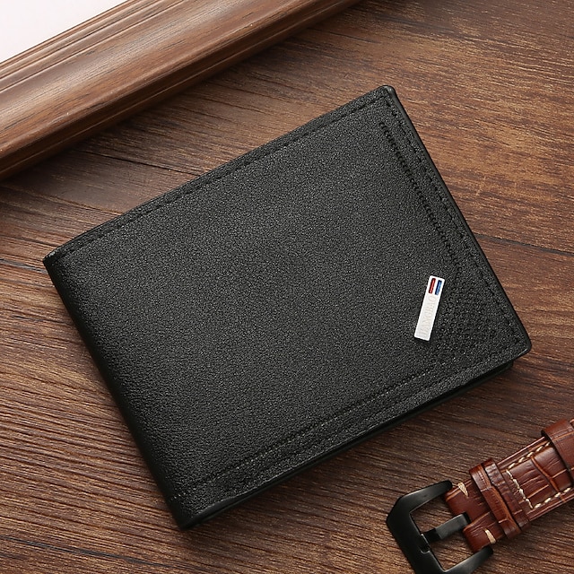  Stylish og holdbar mænds PU læder bifold tegnebog med kortslots - perfekt gave til ham