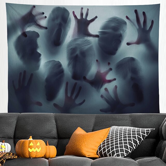 Halloween Tapestry, Bloody Hand Tapestry Wall Hanging ,Art Decor Blanket Curtain Picnic Tablecloth Hanging Bedroom Living Room Dorm Decoration Halloween Decorations 10