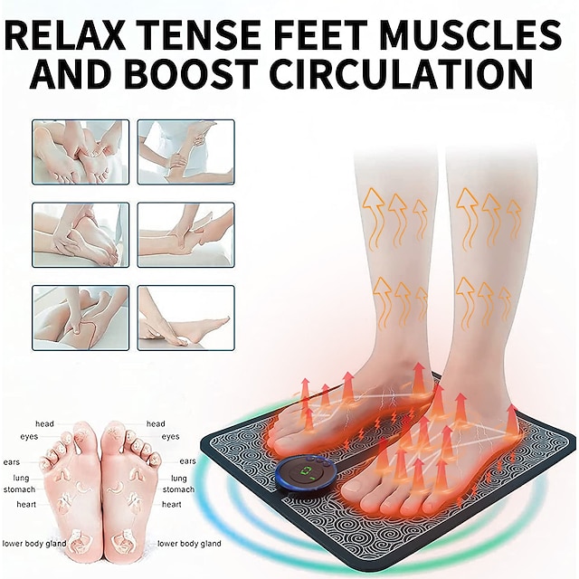  mikrostrøm fodmassagepude til smertelindring og muskelstimulering