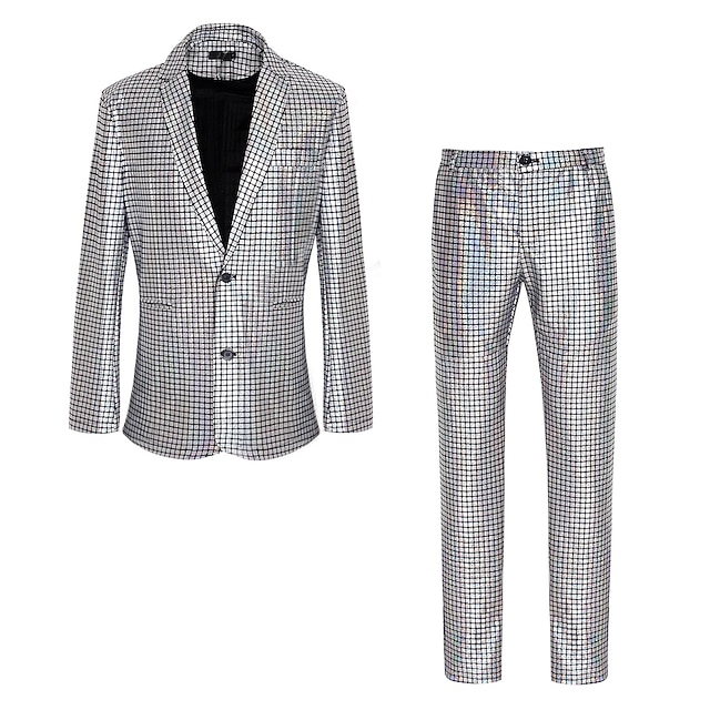  Disko 80-talet Byxa Kläder Kostymer och kavajer Disk Paljetter Maskeradkläder Herr Karnevalsdräkt Maskerad Prestanda Fest Nattklubb Vuxna Kappa Byxor Alla årstider