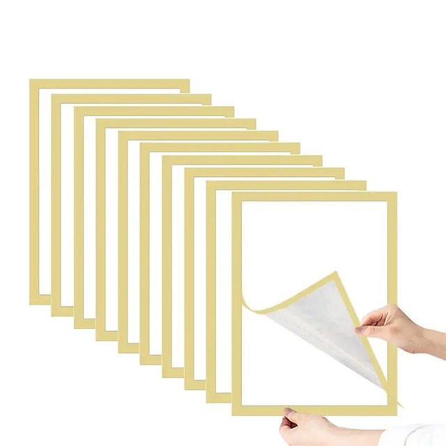  10ks magnetický rámeček na obraz A4 obal na plakát fotorámeček opakovaně použitelný zlatý/stříbrný/černý stojanový závěs na stěnu