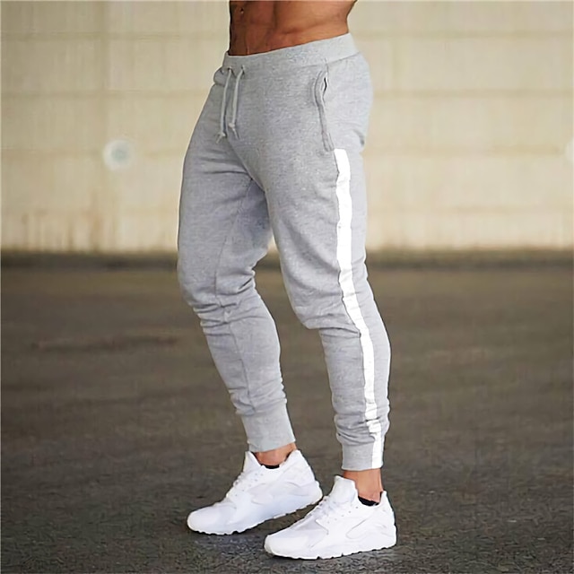  Men's Sweatpants Joggers Trousers Patchwork Drawstring Elastic Waist Color Block Comfort Breathable Casual Daily Holiday Sports Fashion ArmyGreen Black