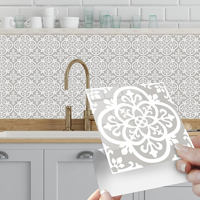 10pcs Tile Sticker Waterproof Bathroom Wall Decoration SelfAdhesive