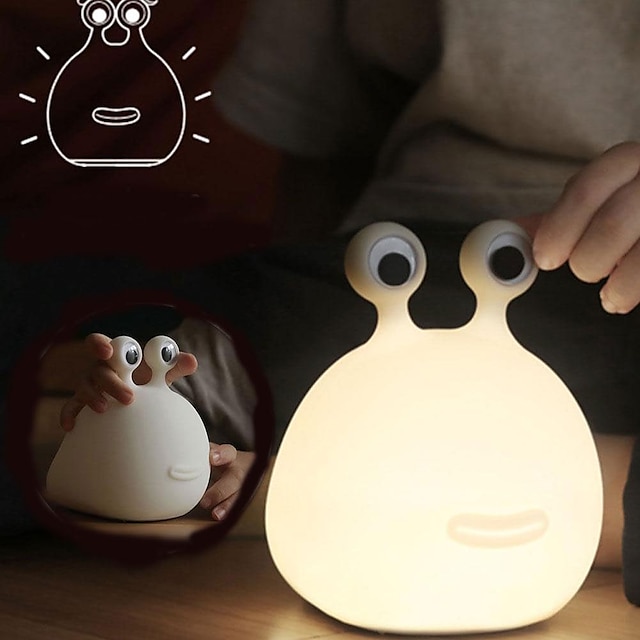  luce notturna lumaca, lampada in silicone per bambini lampade USB ricaricabili per animali carini impostazione timer lampada da comodino sicura lampade a LED portatili per l'allattamento al seno