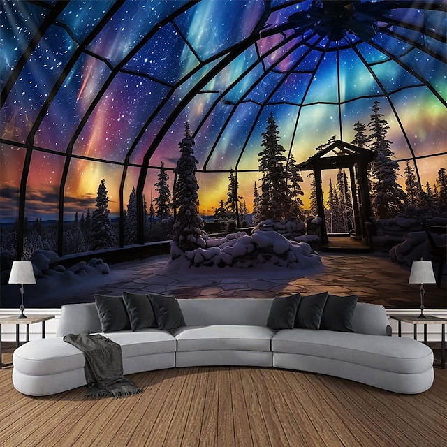  אורורה נוף תלוי שטיח קיר אמנות שטיח קיר גדול תפאורה צילום רקע שמיכה וילון בית חדר שינה קישוט סלון