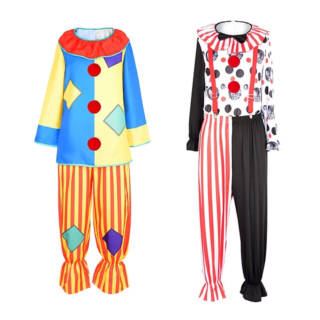 Burlesque Clown Halloween Outfits Jumpsuit Carnival Costume Cosplay Funny Kid's Adults' Unisex Carnival Performance Stage Festival Easy Halloween Costumes Dress Up 7