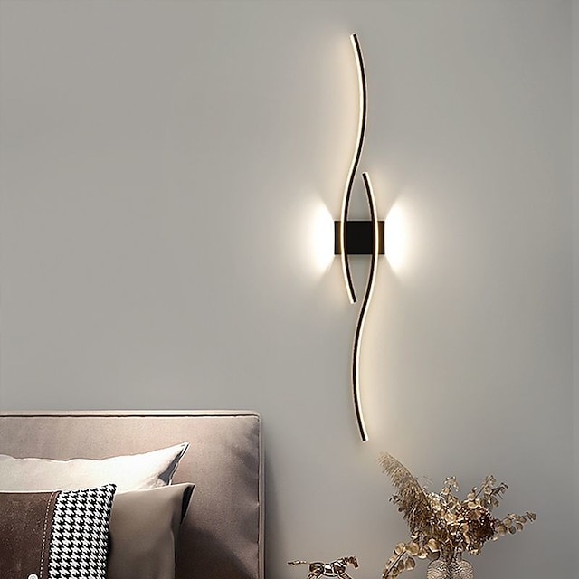  Lightinthebox Aplique de pared LED interior 60/80 cm 2 luces minimalista montaje en pared luz larga decoración del hogar accesorio de iluminación luces de pared interiores para sala de estar