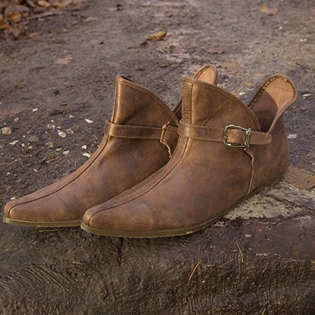 Vintage Medieval Renaissance Shoes Flat Jazz Boots Turn Shoes Pirate ...
