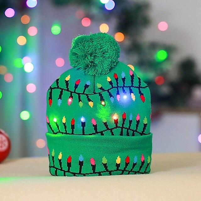 Kids Adult Decor Hat LED Hat Glow Knit Beanies Unisex  display picture 1
