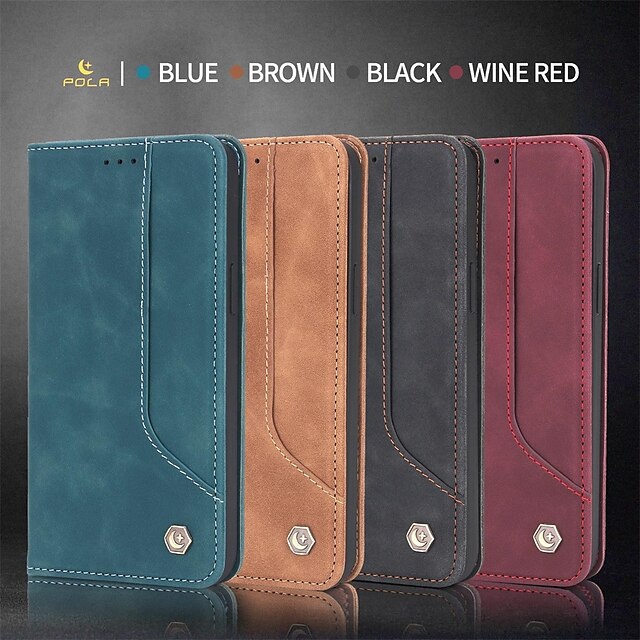  Phone Case For iPhone 15 Pro Max Plus iPhone 14 13 12 11 Pro Max Mini X XR XS Max 8 7 Plus Wallet Case Flip Cover with Stand Holder Full Body Protective Card Slot Solid Color TPU PU Leather
