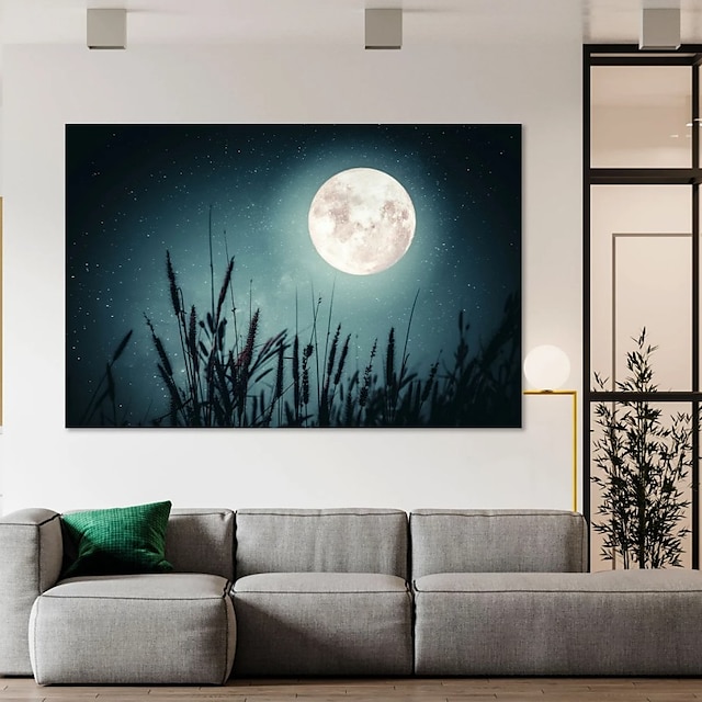 Landscape Prints Posters/Picture Black and White Moon Wall Art Wall ...