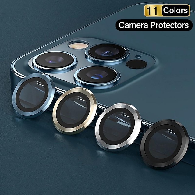  1 Lote protector de lentes de cámara Para Apple iPhone 15 Pro Max Plus iPhone 15 Pro Max Plus 14 13 12 11 Vidrio Templado Dureza 9H Anti Burbujas Anti-Huellas Alta definición (HD) A prueba de
