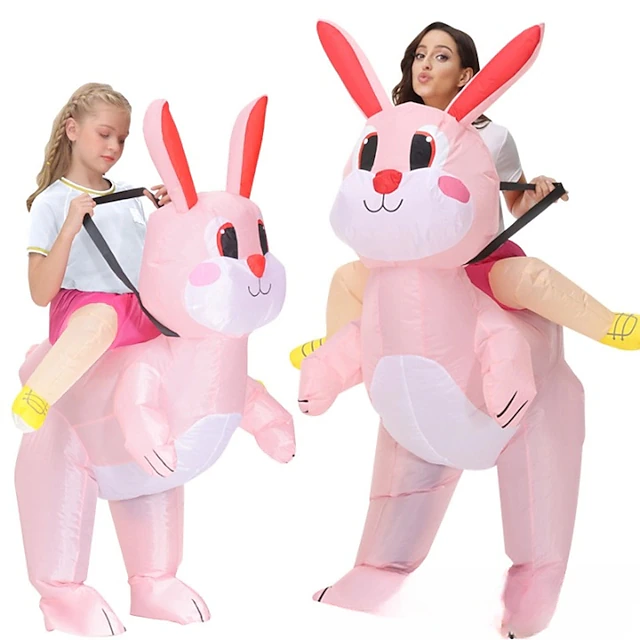 Rabbit Bunny Carnival Costume Cosplay Costume Inflatable Costumes Halloween Group Family Costumes Kid's Adults' All Funny Costume Halloween Carnival Masquerade Easy Carnival Costume 7