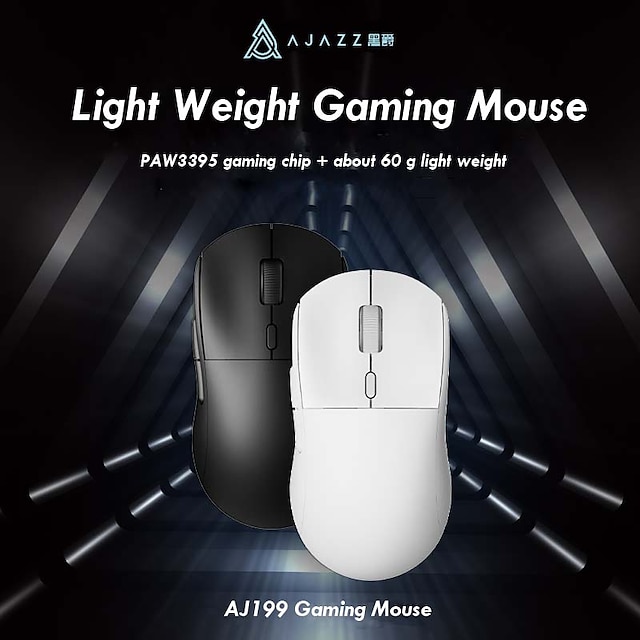  ajazz aj199 mouse fără fir de 2,4 ghz mouse optic cu receptor usb gamer 26000 dpi mouse cu 6 butoane pentru computer pc laptop desktop