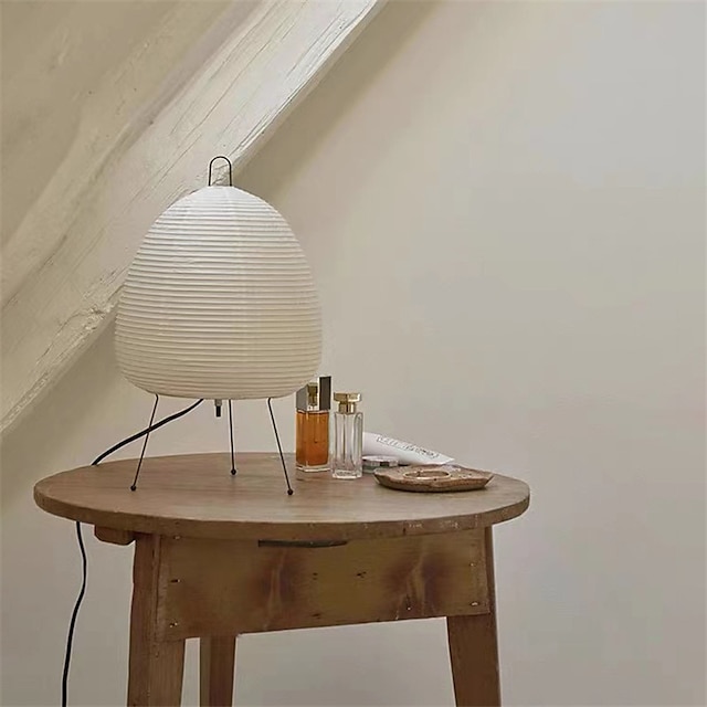  Bedside Lamp Table Lamp Rice Paper Modern Retro Tall Table Lamp 1 PCS Nightstand Lamp for Bedside Bedroom Living Room Kids Room College Home 85-265V
