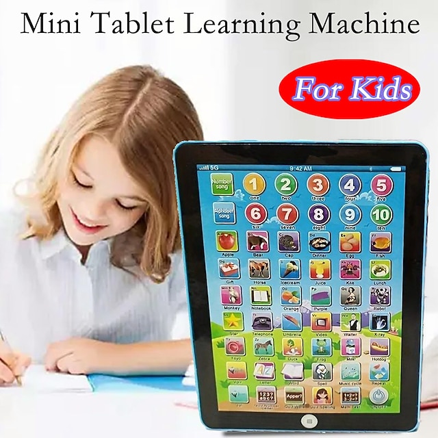  1st mini tablett inlärningsmaskin för barn - engelsk pekläsare med tidig utbildningsfördelar - perfekt presentleksak för pedagogiskt skoj