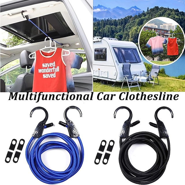  Multifunctional Car Clothes Drying Rope Self-Driving Travel Camping Supplies Luggage Rope Hanger In The Car Multi-Functional Luggage Rope For Cars