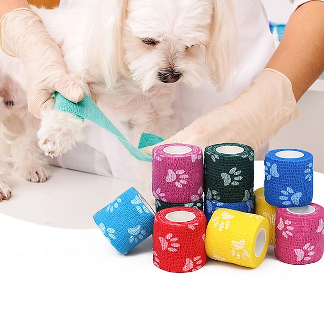  Pet Puppy Goes Out To Prevent Dirt Magic Leggings Self-adhesive Bandages Walking Dogs Wrapping Feet Protective Bandages Cloth Bags