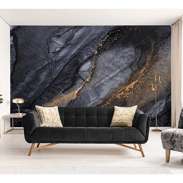 Cool Wallpapers Abstract Marble Wallpaper Wall Black Gold Wall Covering ...