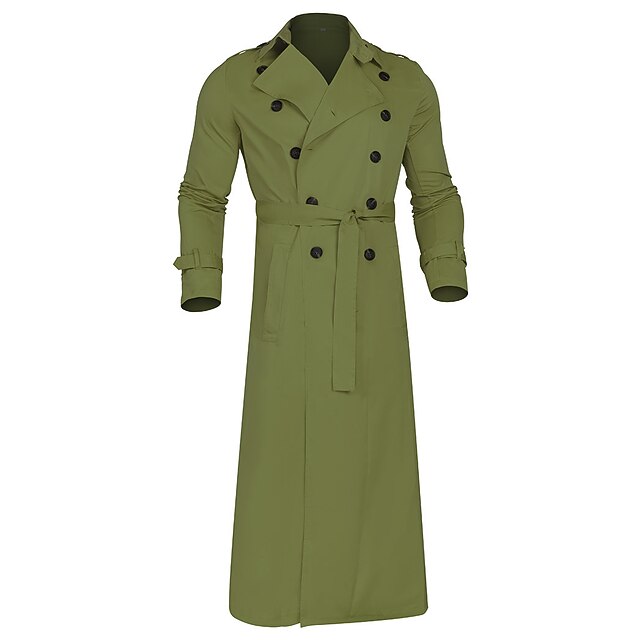 Men's Trench Coat Daily Outdoor Fall Winter Long Coat