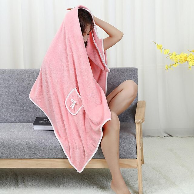 Off Shoulder Wearable Bath Towel Wrap Women Oversized Water Absorbent