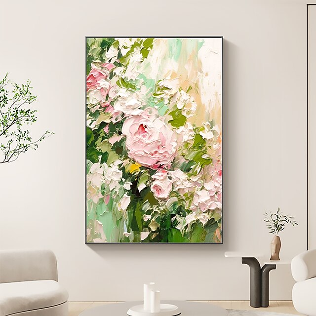 Handmade Oil Painting Canvas Wall Art Decor Original Flower Painting ...