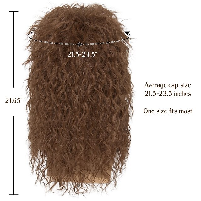 Long Brown Heavy Metal Wig – Headbanger Rocker Hair For Men & Women – WIG ME UP