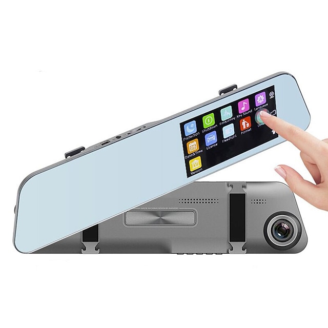  bilkamera dvr bakspejl dash cam biler dvrs optager video registrator fhd dual lens touch screen 1080p nat videokamera