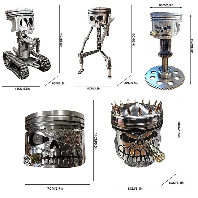 Halloween Piston Skull Face Sculpture, Piston Skull Face Sculpture