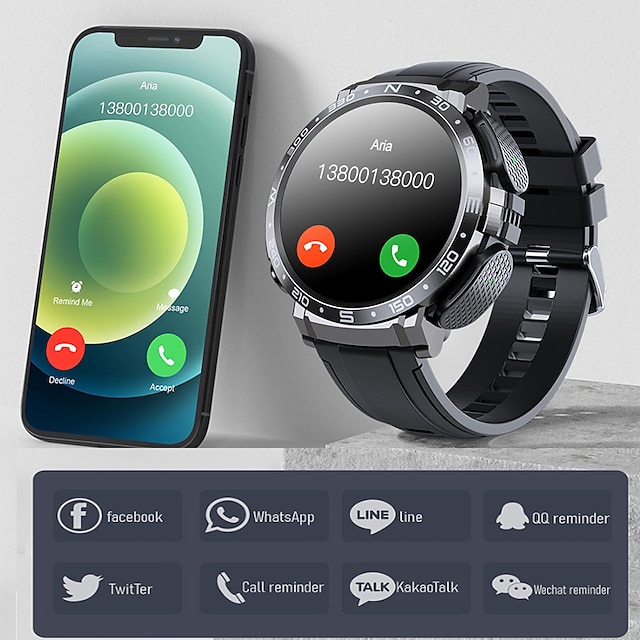  Headset-Smartwatch, TWS, zwei in einem, kabelloses Bluetooth, Dual-Headset, Anruf, Gesundheit, Blutdruck, Sport, Musik, Smartwatch