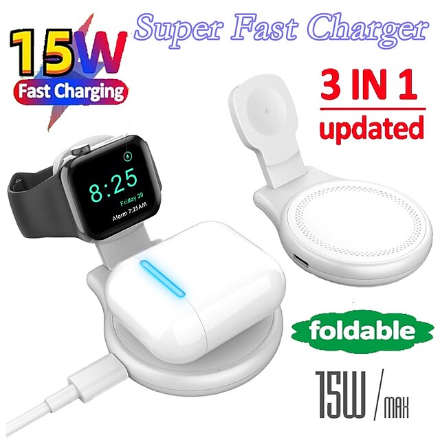  3-in-1 Charging Station For Apple Travel Wireless Charger For Magsafe Chargers Compatible With A Wide Range Of Devices For Apple Watch/Iwatch/Airpods/ For Iphone 14 13 12