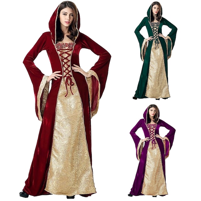 Retro / vintage Kostymer i middelalderstil Renessanse 17. århundre Kjoler Viking Outlander HEKSER Elven Dame Halloween Fest / aften Kjole