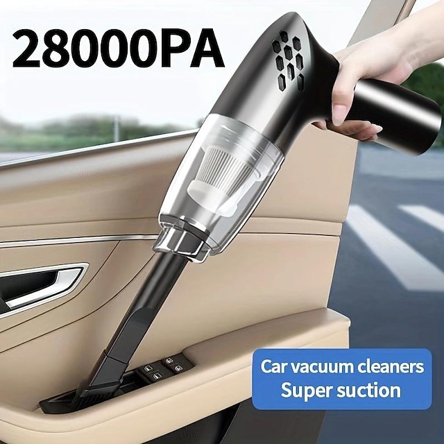  28000Pa Wireless Car Vacuum Cleaner High Suction Cordless Handheld Auto Vacuum Home & Car Dual Use Mini Portable Vacuum Cleaner